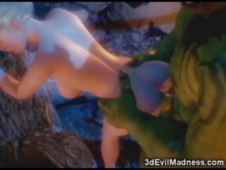 3d elfo principessa devastato da orc - sesso video a ah-me