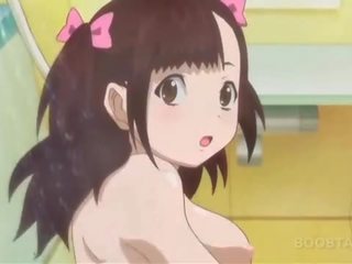 Fürdőszoba anime szex videó -val ártatlan tini meztelen picsa