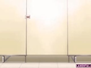 Hentai kindje krijgt geneukt van achter op publiek toilet