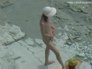 裸体 海滩 色情 非凡 业余 一对