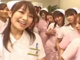 Asian nurses enjoy dirty video on top