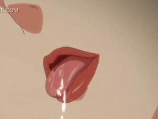 Nevainīgs anime lassie fucks liels putz starp bumbulīši un cunt lūpas