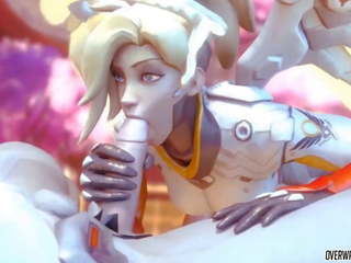 Groovy mercy od overwatch dobi da sesati na velika pecker nicely