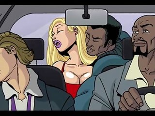 Interracial dibujos animados espectáculo