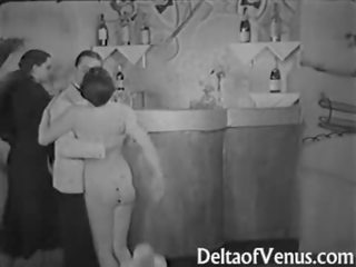 โบราณ เพศ ฟิล์ม 1930s - ผู้หญิงสองผู้ชายหนึ่ง เซ็กส์สามคน - ชอบนู้ด บาร์