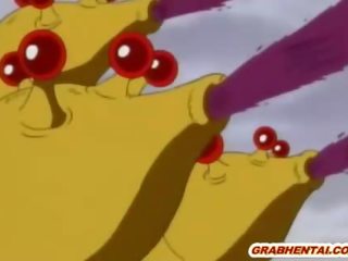 Hentai girls caught and marvelous drilled by monster tentacles