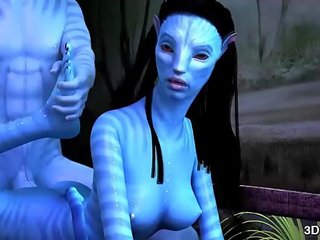 Avatar seductress anal fucked by huge blue member